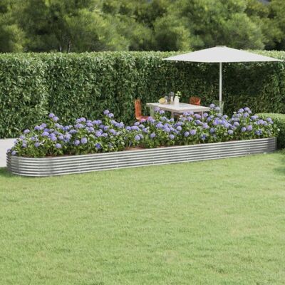 VIDAXL Letto Da Giardino In Acciaio A Polvere 600x140x36 Cm Antracite VIDAXL Letto Da Giardino In Acciaio A Polvere 600x140x36 Cm Antracite