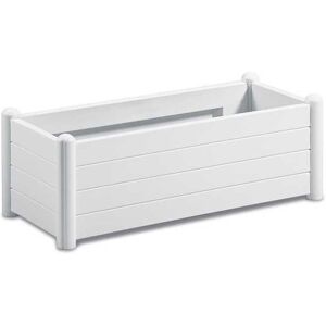 Stefanplast - Vaso Da Fiori Rettangolare - Finitura In Legno - 100x43xh35cm - 80l - Bianco Stefanplast - Vaso Da Fiori Rettangolare - Finitura In Legno - 100x43xh35cm - 80l - Bianco