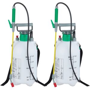 RELAXDAYS 2x Spruzzatore A Pressione Da 5 L, Irroratore, Tubo & Lancia, Da Giardino, 3 Bar, Ugello Regolabile, Bianco RELAXDAYS 2x Spruzzatore A Pressione Da 5 L, Irroratore, Tubo & Lancia, Da Giardino, 3 Bar, Ugello Regolabile, Bianco