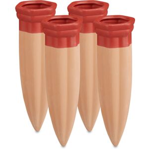 RELAXDAYS - Set Irrigazione A Goccia, 4 Coni Ceramica, Irrigatori Bottiglie 1,5 L, Per Piante Balcone Giardino, Terracotta RELAXDAYS - Set Irrigazione A Goccia, 4 Coni Ceramica, Irrigatori Bottiglie 1,5 L, Per Piante Balcone Giardino, Terracotta