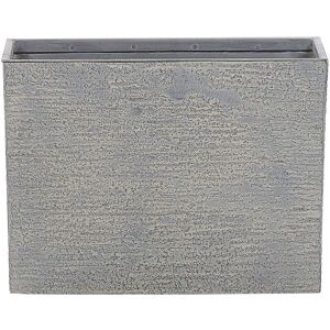 BELIANI Vaso Di Fiori Rettangolare In Pietra Grigio Da Giardino 45 X 60 X 25 Cm Edessa BELIANI Vaso Di Fiori Rettangolare In Pietra Grigio Da Giardino 45 X 60 X 25 Cm Edessa