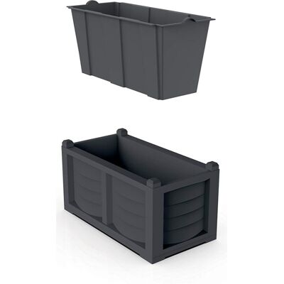 Bama - Fioriera Kit Arredo Con Vasca Interna 80x42,5xh42 Resina Colore Ferro Battuto Bama - Fioriera Kit Arredo Con Vasca Interna 80x42,5xh42 Resina Colore Ferro Battuto