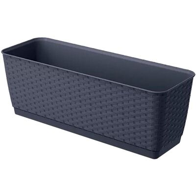 Prosperplast Vaso Da Fiori Oblungo Drl500p Con Sottovaso Antracite Prosperplast Vaso Da Fiori Oblungo Drl500p Con Sottovaso Antracite