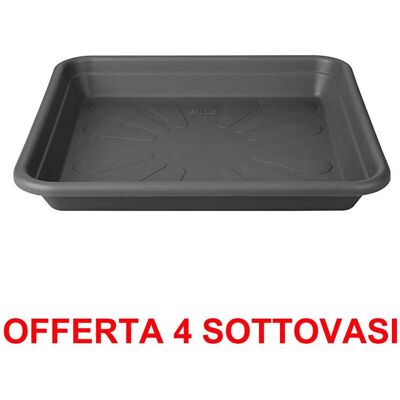 ALTRO Offerta 4 Sottovaso Universal Saucer Square 30cm Antracite ALTRO Offerta 4 Sottovaso Universal Saucer Square 30cm Antracite