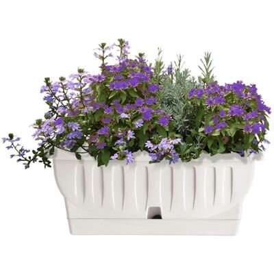 Fioriera rettangolare Bama 40cm bianca con sottovaso Fioriera rettangolare Bama 40cm bianca con sottovaso