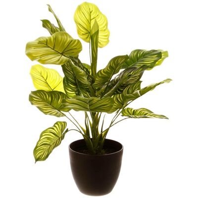 ATMOSPHERA Pianta Artificiale In Vaso Di Cemento H45cm - Vert/rayé - Créateur D'Intérieur ATMOSPHERA Pianta Artificiale In Vaso Di Cemento H45cm - Vert/rayé - Créateur D'Intérieur