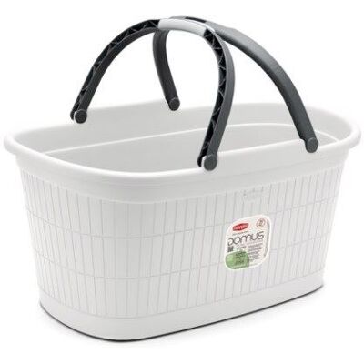 Stefanplast Bacinella Cesta Con Manico Domus Ovale Bianco Polvere 58 X 38 X 30 Cm Stefanplast Bacinella Cesta Con Manico Domus Ovale Bianco Polvere 58 X 38 X 30 Cm