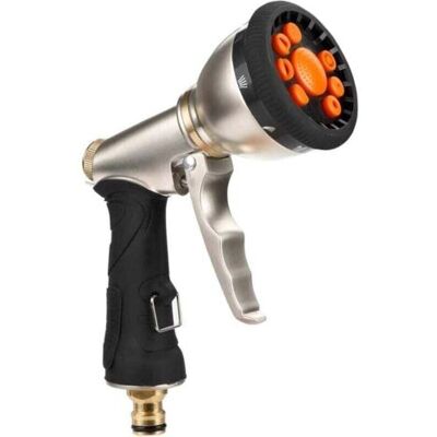 OEM Pistola A Spruzzo Portatile In Metallo Resistente Con 9 Ugelli Per Lavare Auto, Animali Domestici E Innaffiare Il Prato. OEM Pistola A Spruzzo Portatile In Metallo Resistente Con 9 Ugelli Per Lavare Auto, Animali Domestici E Innaffiare Il Prato.