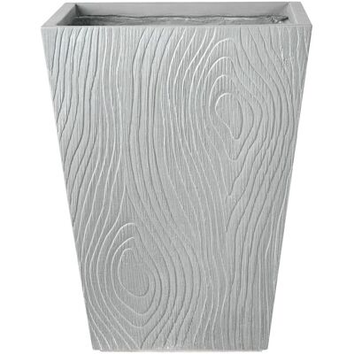 BELIANI Vaso Da Fiori Per Uso Esterno E Interno Rotondo Decorativa In Fibra Di Argilla 42 X 42 X 50 Cm Grigio Baihe BELIANI Vaso Da Fiori Per Uso Esterno E Interno Rotondo Decorativa In Fibra Di Argilla 42 X 42 X 50 Cm Grigio Baihe