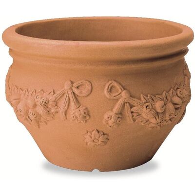 ELBI - Cache Pot Festonato In Resina Anticato ELBI - Cache Pot Festonato In Resina Anticato