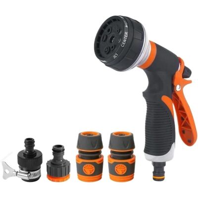 OEM Set Di 5 Pistole Per Irrigazione Da Giardino Con 8 Modalità, Spruzzatore Ad Alta Pressione, Ugello Di Irrigazione Regolabile, Irrigatore Per Piante, Prato E Patio. OEM Set Di 5 Pistole Per Irrigazione Da Giardino Con 8 Modalità, Spruzzatore Ad Alta Pressione, Ugello Di Irrigazione Regolabile, Irrigatore Per Piante, Prato E Patio.