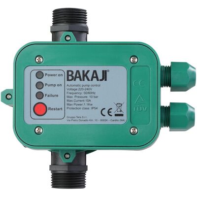BAKAJI Presscontrol Regolatore Pressione Autoclave Pressostato Elettropompa 1,5bar BAKAJI Presscontrol Regolatore Pressione Autoclave Pressostato Elettropompa 1,5bar