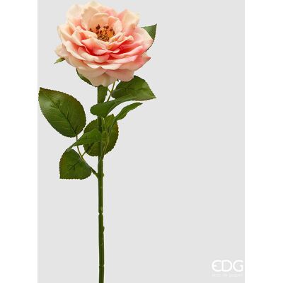 EDG Enzo De Gasperi Rosa Ramo Con Foglie H 58 Cm Pianta Artificiale Pesca EDG Enzo De Gasperi Rosa Ramo Con Foglie H 58 Cm Pianta Artificiale Pesca