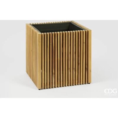 EDG Enzo De Gasperi Vaso Listelli Qudrato Legno Di Acacia Brown 50 X 51 X 51 Cm EDG Enzo De Gasperi Vaso Listelli Qudrato Legno Di Acacia Brown 50 X 51 X 51 Cm
