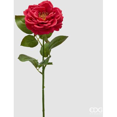 EDG Enzo De Gasperi Rosa Ramo Con Foglie H 58 Cm Pianta Artificiale Rosso EDG Enzo De Gasperi Rosa Ramo Con Foglie H 58 Cm Pianta Artificiale Rosso