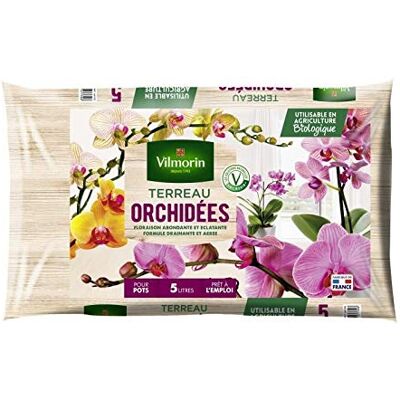 VILMORIN - Terriccio Per Fiori, 5 L, Cura E Cura Per Tutte Le Varietà Di Orchidee, Colore: Marrone VILMORIN - Terriccio Per Fiori, 5 L, Cura E Cura Per Tutte Le Varietà Di Orchidee, Colore: Marrone