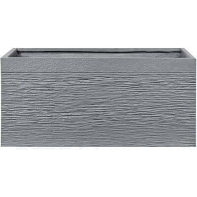 BELIANI Vaso Da Fiori Grigio Rettangolare Argilla E Fibra Vetro 80 X 37 X 38 Cm Myra BELIANI Vaso Da Fiori Grigio Rettangolare Argilla E Fibra Vetro 80 X 37 X 38 Cm Myra