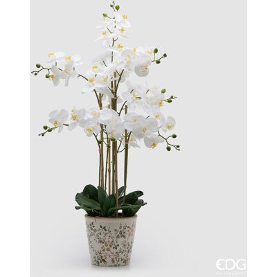 EDG Enzo De Gasperi Orchidea Phalaenopsis X8 Con Bocciolo E Vaso Pianta Artificiale H 90 Cm Bianco EDG Enzo De Gasperi Orchidea Phalaenopsis X8 Con Bocciolo E Vaso Pianta Artificiale H 90 Cm Bianco