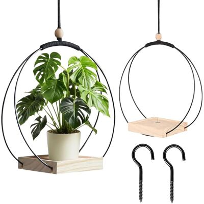 Neptune Portavasi Da Interno, 2 Pezzi Per Vasi Da Interno, Vasi Da Fiori Da Interno Con Anello In Metallo E Base In Legno, Piante Sospese Per Decorazioni Domestiche E Giardinaggio Neptune Portavasi Da Interno, 2 Pezzi Per Vasi Da Interno, Vasi Da Fiori Da Interno Con Anello In Metallo E Base In Legno, Piante Sospese Per Decorazioni Domestiche E Giardinaggio