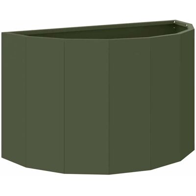 HELLOSHOP26 Fioriera Semi-tonda Di Design Moderno Per Esterni 60 X 30 X 35 Cm In Acciaio Verde Oliva 020052939 HELLOSHOP26 Fioriera Semi-tonda Di Design Moderno Per Esterni 60 X 30 X 35 Cm In Acciaio Verde Oliva 020052939