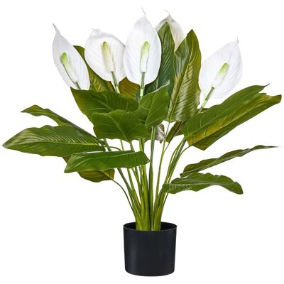 BELIANI Pianta Artificiale In Vaso Per Interni In Plastica Vaso Nero Spathiphyllum BELIANI Pianta Artificiale In Vaso Per Interni In Plastica Vaso Nero Spathiphyllum