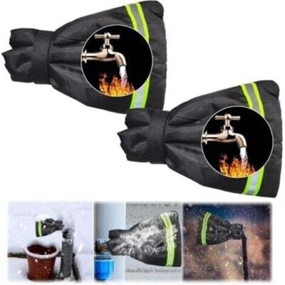 OEM Coprirubinetto In 2 Pezzi, Protezione Invernale Per Rubinetto, Protezione Antigelo Per Esterni, Colore Nero, Con Strisce Riflettenti (22 X 18 X 5 Cm) OEM Coprirubinetto In 2 Pezzi, Protezione Invernale Per Rubinetto, Protezione Antigelo Per Esterni, Colore Nero, Con Strisce Riflettenti (22 X 18 X 5 Cm)