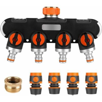 OEM Distributore Di Irrigazione A 4 Vie - Distributore D'Acqua Da 3/4" E 1/2" Con Valvola Di Collegamento Per Due Dispositivi Simultanei, Flusso D'Acqua Regolabile OEM Distributore Di Irrigazione A 4 Vie - Distributore D'Acqua Da 3/4" E 1/2" Con Valvola Di Collegamento Per Due Dispositivi Simultanei, Flusso D'Acqua Regolabile