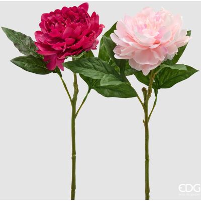 EDG Ramo Peonia Con Foglie Rosso H 58 EDG Ramo Peonia Con Foglie Rosso H 58