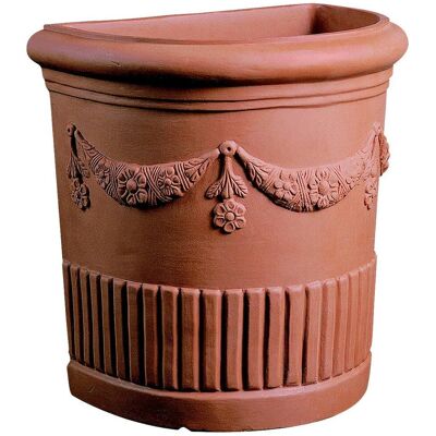ELBI - Semicerchio Resina Doppio Festone 55 Cm. Terracotta ELBI - Semicerchio Resina Doppio Festone 55 Cm. Terracotta