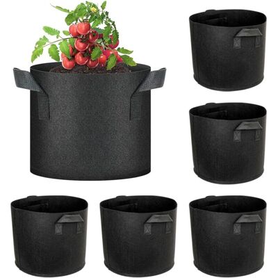 OEM Set Di 6 Sacchi Per La Semina Da 30 Litri In Tessuto Non Tessuto Per Pomodori, Fragole, Peperoni E Carote - 7 Galloni (7 Galloni) Neri OEM Set Di 6 Sacchi Per La Semina Da 30 Litri In Tessuto Non Tessuto Per Pomodori, Fragole, Peperoni E Carote - 7 Galloni (7 Galloni) Neri
