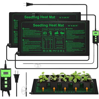 AULEDIO Set Da 2 Tappetini Riscaldanti Per Piante Con Termostato Per Semenzai, Animali Domestici E Rettili – Riscaldamento Per Germinazione E Controllo Temperatura, Sicuro E Durevole AULEDIO Set Da 2 Tappetini Riscaldanti Per Piante Con Termostato Per Semenzai, Animali Domestici E Rettili – Riscaldamento Per Germinazione E Controllo Temperatura, Sicuro E Durevole