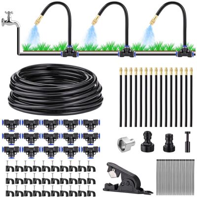 OEM Kit Di Irrigazione A Goccia Automatica Da 50 Piedi - Sistema Di Irrigazione Da Giardino Fai-da-te Con 15 Ugelli Nebulizzatori Pieghevoli In Ottone Regolabili A 360°, Adattatore Per Rubinetto, Tubo OEM Kit Di Irrigazione A Goccia Automatica Da 50 Piedi - Sistema Di Irrigazione Da Giardino Fai-da-te Con 15 Ugelli Nebulizzatori Pieghevoli In Ottone Regolabili A 360°, Adattatore Per Rubinetto, Tubo