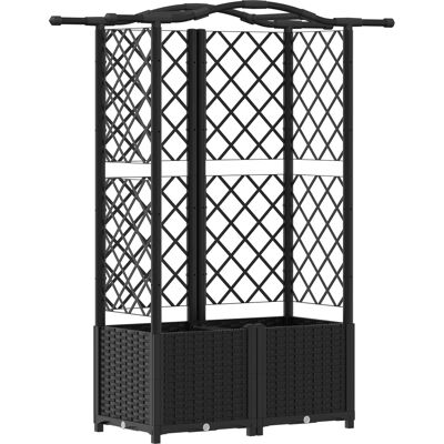VIDAXL Letto Rialzato Con Griglia E Tetto Nero 122 X 40 X 138 Cm Pp VIDAXL Letto Rialzato Con Griglia E Tetto Nero 122 X 40 X 138 Cm Pp