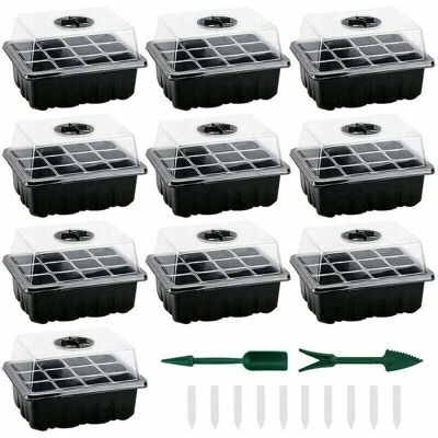 OEM 10 Mini Serre Per Piante (120 Celle), Vassoio + Coperchio Inclusi, Resistenti, Per La Coltivazione Di Semi/avvio Di Piante In Interni -crezuo OEM 10 Mini Serre Per Piante (120 Celle), Vassoio + Coperchio Inclusi, Resistenti, Per La Coltivazione Di Semi/avvio Di Piante In Interni -crezuo