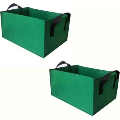 OEM Set Di 2 Vasi Rettangolari In Tessuto Non Tessuto Spesso Con Manici Per La Coltivazione Di Ortaggi, Frutta E Fiori (verde 2,40x30x20cm) -crezuo OEM Set Di 2 Vasi Rettangolari In Tessuto Non Tessuto Spesso Con Manici Per La Coltivazione Di Ortaggi, Frutta E Fiori (verde 2,40x30x20cm) -crezuo