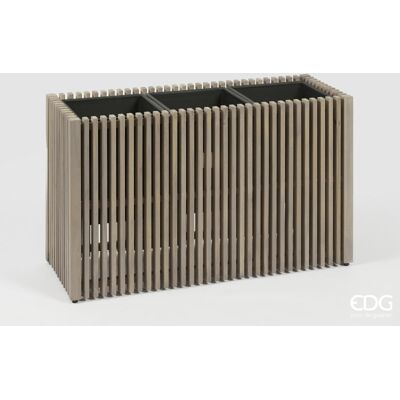 EDG Enzo De Gasperi Vaso Listelli Rettangolare Grey Acacia 86 Cm EDG Enzo De Gasperi Vaso Listelli Rettangolare Grey Acacia 86 Cm