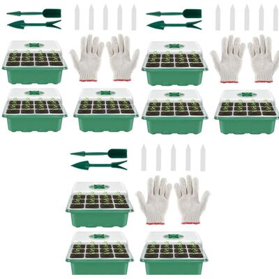 OEM Mini Serra Per Piante, 9 Grandi Vassoi Per Semi Da Interno Con Coperchi, Vassoi Per Semi Da Vivaio Resistenti, Green-crezuo OEM Mini Serra Per Piante, 9 Grandi Vassoi Per Semi Da Interno Con Coperchi, Vassoi Per Semi Da Vivaio Resistenti, Green-crezuo