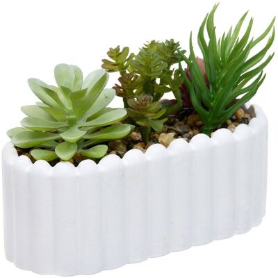 ATMOSPHERA Pianta Artificiale Wida 12 Cm Con Vaso Bianco - Créateur D'Intérieur ATMOSPHERA Pianta Artificiale Wida 12 Cm Con Vaso Bianco - Créateur D'Intérieur