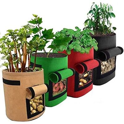 OEM Sacchi Per La Semina Di Patate (confezione Da 4), Sacchi Da 7 Galloni, Sacchi Con Alette E Maniglie, Adatti Per Patate, Pomodori E Ortaggi A Foglia Verde. OEM Sacchi Per La Semina Di Patate (confezione Da 4), Sacchi Da 7 Galloni, Sacchi Con Alette E Maniglie, Adatti Per Patate, Pomodori E Ortaggi A Foglia Verde.