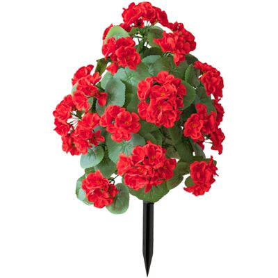 OEM Fiore Di Begonia Artificiale Con Paletto, Pianta Verde In Rosso OEM Fiore Di Begonia Artificiale Con Paletto, Pianta Verde In Rosso