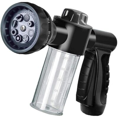COOCHEER Spruzzatore Di Schiuma Per Giardino, Tubo Da Giardino, Pistola Erogatrice Di Sapone Con 8 Tipi Di Getto Per Lavaggio Auto, Innaffiatura Piante E Doccia Animali Domestici (nero) COOCHEER Spruzzatore Di Schiuma Per Giardino, Tubo Da Giardino, Pistola Erogatrice Di Sapone Con 8 Tipi Di Getto Per Lavaggio Auto, Innaffiatura Piante E Doccia Animali Domestici (nero)