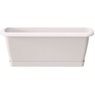 Vaso da fiori bianco Prosperplast - Resistente al gelo - 59x18,4x14,5 cm Vaso da fiori bianco Prosperplast - Resistente al gelo - 59x18,4x14,5 cm