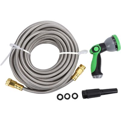 OEM Tubo Da Giardino In Acciaio Inossidabile Da 15 Metri Con Ugello A Spruzzo, Leggero E Resistente, Per Lavare Il Prato E Pulire L'Auto OEM Tubo Da Giardino In Acciaio Inossidabile Da 15 Metri Con Ugello A Spruzzo, Leggero E Resistente, Per Lavare Il Prato E Pulire L'Auto