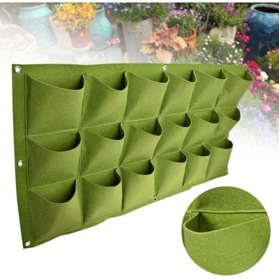 OEM Ej.life Fioriera Verticale A Parete Con 18 Tasche Per Giardini Esterni, Sacchi Per La Coltivazione Di Piante OEM Ej.life Fioriera Verticale A Parete Con 18 Tasche Per Giardini Esterni, Sacchi Per La Coltivazione Di Piante