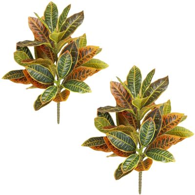 AULEDIO Piante Artificiali Esterno Croton 2 Pezzi – Decorazione Giardino Balcone Uv Resistenti Rosso Verde AULEDIO Piante Artificiali Esterno Croton 2 Pezzi – Decorazione Giardino Balcone Uv Resistenti Rosso Verde
