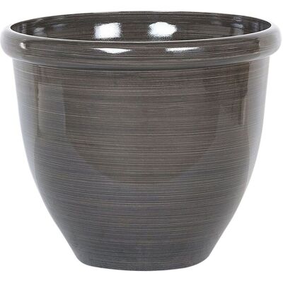 BELIANI Vaso Da Fiori Rotondo Moderno In Colore Marrone Grigio 50 X 41 Cm Tesalia BELIANI Vaso Da Fiori Rotondo Moderno In Colore Marrone Grigio 50 X 41 Cm Tesalia