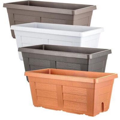 Bama Fioriera Rettangolare Cm 40 X 21,5 X 17 - Ghiaccio (con Sottovaso) Bama Fioriera Rettangolare Cm 40 X 21,5 X 17 - Ghiaccio (con Sottovaso)
