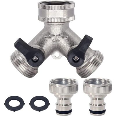 OEM Raccordo A 2 Vie In Ottone Per Tubo Da Giardino E Connettore Rapido Per Tubo Dell'acqua Da 3/4", Adattatore A Y Per Rubinetto, 2 Valvole Con 2 Guarnizioni In Gomma Aggiuntive OEM Raccordo A 2 Vie In Ottone Per Tubo Da Giardino E Connettore Rapido Per Tubo Dell'acqua Da 3/4", Adattatore A Y Per Rubinetto, 2 Valvole Con 2 Guarnizioni In Gomma Aggiuntive