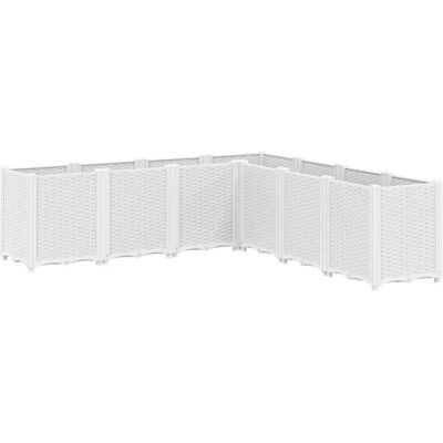 HELLOSHOP26 Fioriera Modulare Bianca 160 X 160 X 53 Cm Ideale Per Piante Rampicanti Stile Rattan In Pp Bianco 020047458 HELLOSHOP26 Fioriera Modulare Bianca 160 X 160 X 53 Cm Ideale Per Piante Rampicanti Stile Rattan In Pp Bianco 020047458