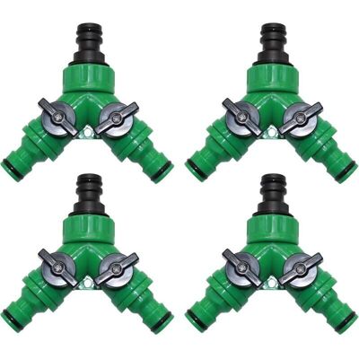 OEM Divisore Di Irrigazione A Y A 2 Vie, Set Di 4 Connettori Rapidi Con Valvole On/off Per Giardini Esterni OEM Divisore Di Irrigazione A Y A 2 Vie, Set Di 4 Connettori Rapidi Con Valvole On/off Per Giardini Esterni